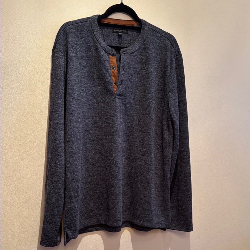 Men's Banana Republic Blue Gray Long Sleeve Shirt